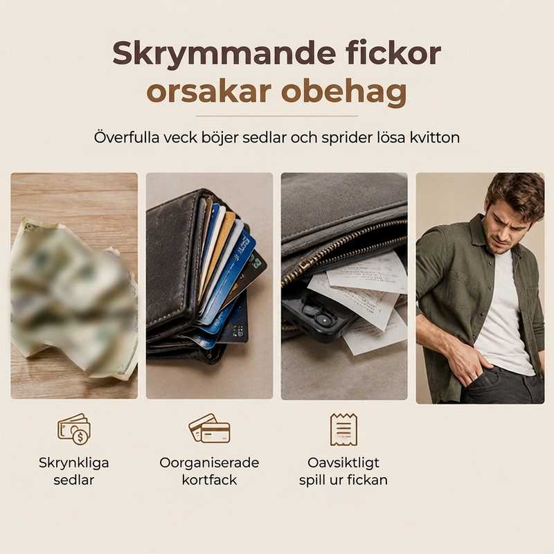 💼Herrplånbok med dragkedja, stor kapacitet, multifunktionell, kortfack, fickfodral-1