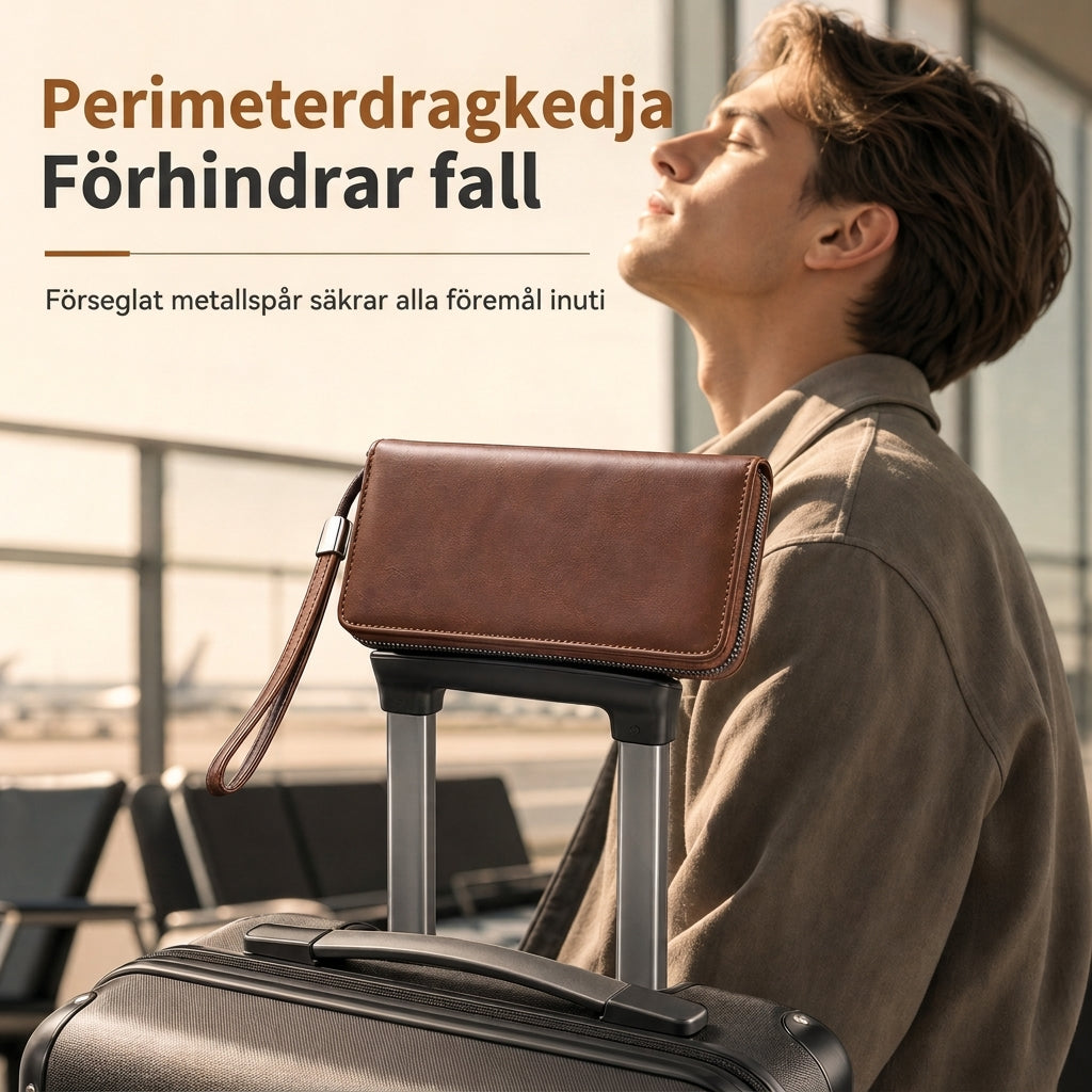 💼Herrplånbok med dragkedja, stor kapacitet, multifunktionell, kortfack, fickfodral-3