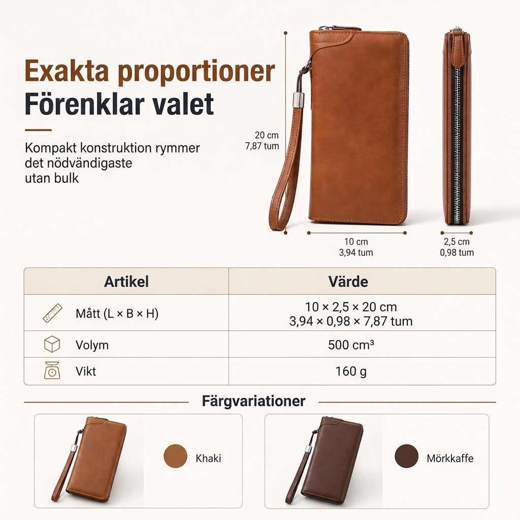 💼Herrplånbok med dragkedja, stor kapacitet, multifunktionell, kortfack, fickfodral-7