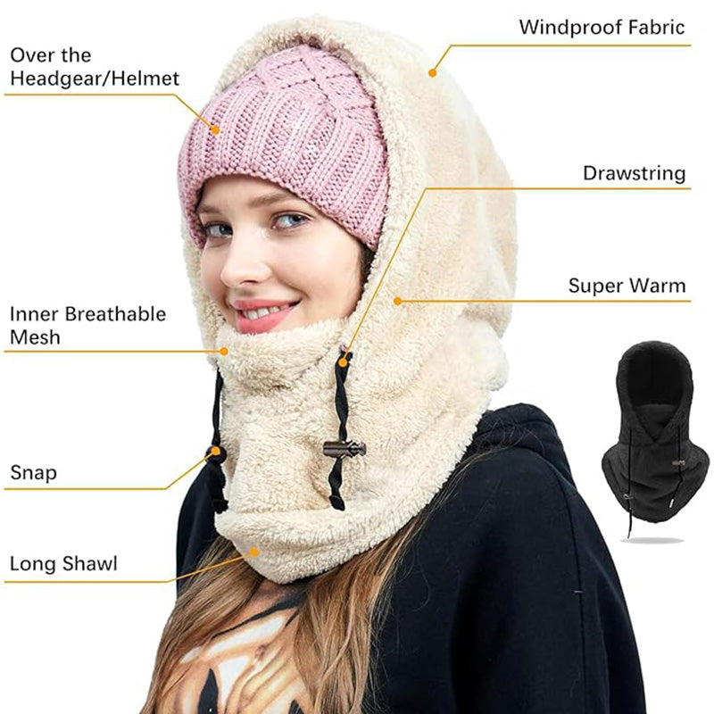 🔥Unisex varmt skjerf med skihette🧣-5