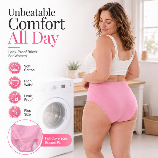 🌸 3-pack Bekväma menstruationstrosor (Plus size) – Andas, formar & skyddar mot läckage