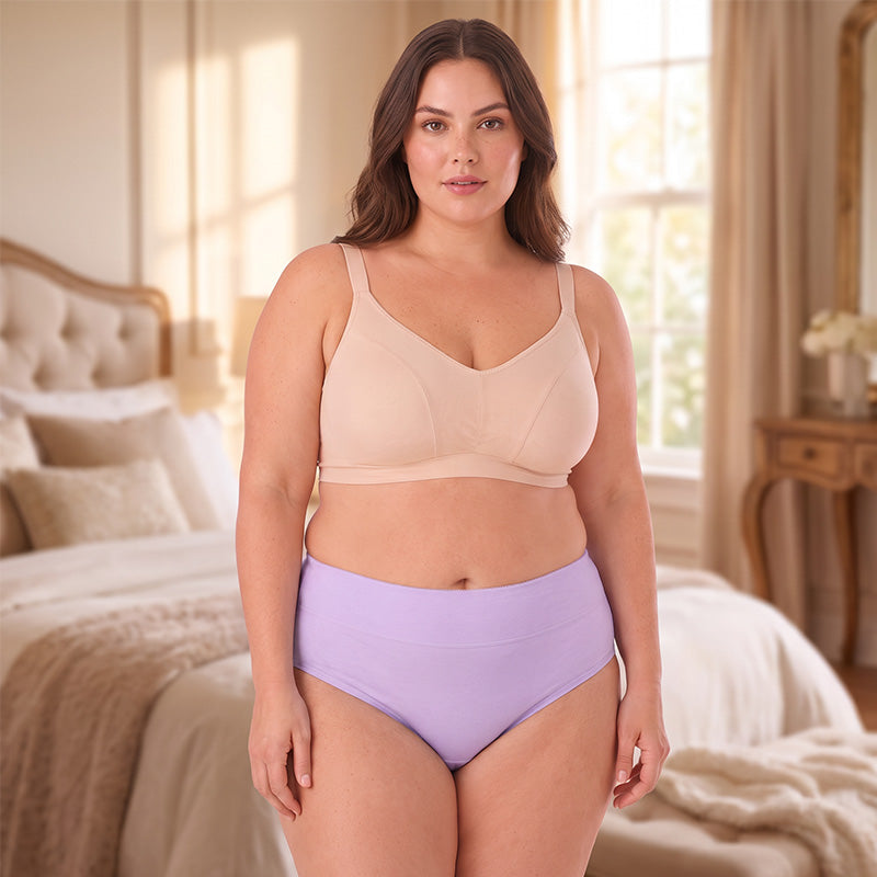 🌸 3-pack Bekväma menstruationstrosor (Plus size) – Andas, formar & skyddar mot läckage-9
