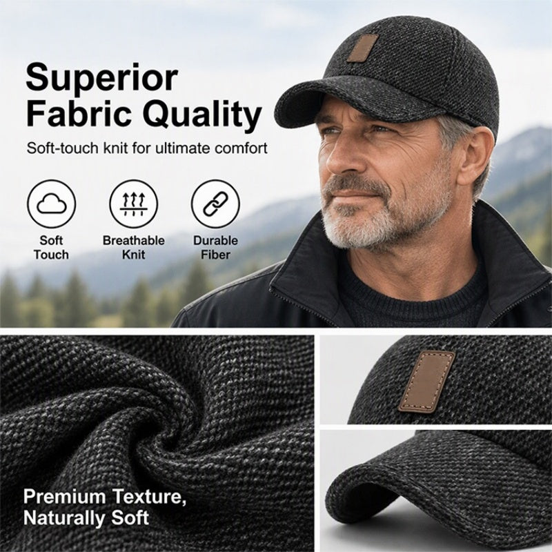 🧢 Klassisk vinterkeps för män med dolda öronlappar – Värmer i minusgrader-3