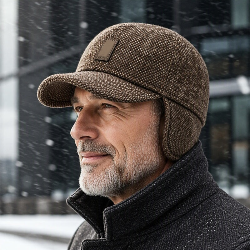 🧢 Klassisk vinterkeps för män med dolda öronlappar – Värmer i minusgrader-6