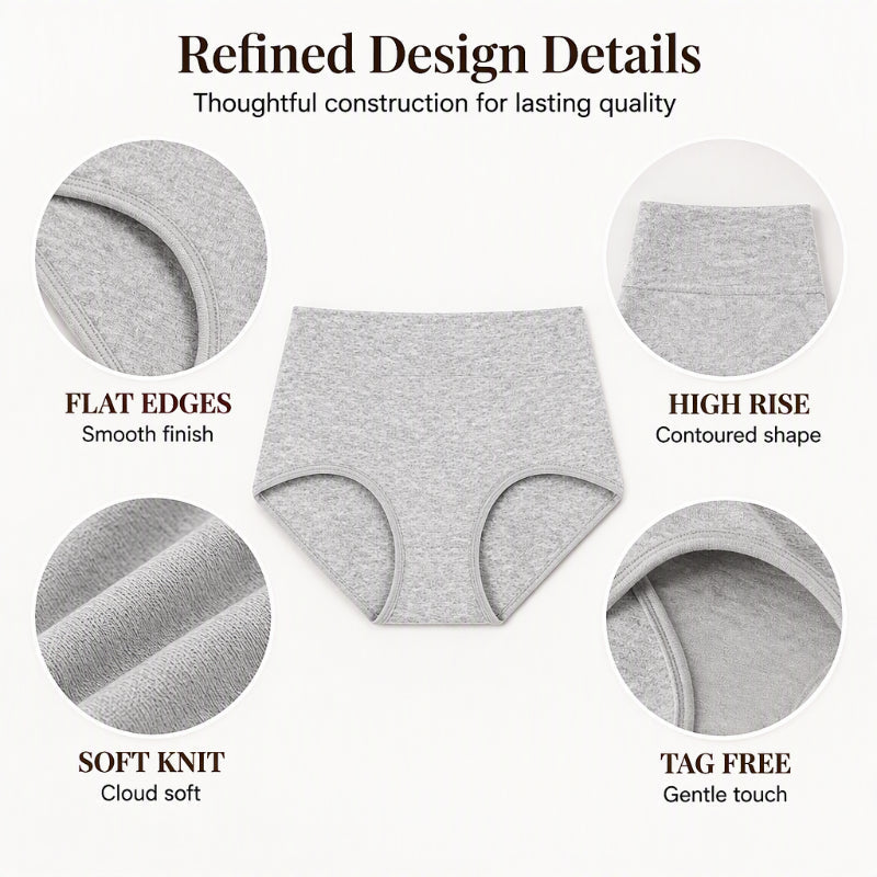 🌸 5-pack Bekväma damtrosor med hög midja – Formar magen och andas mjukt-1