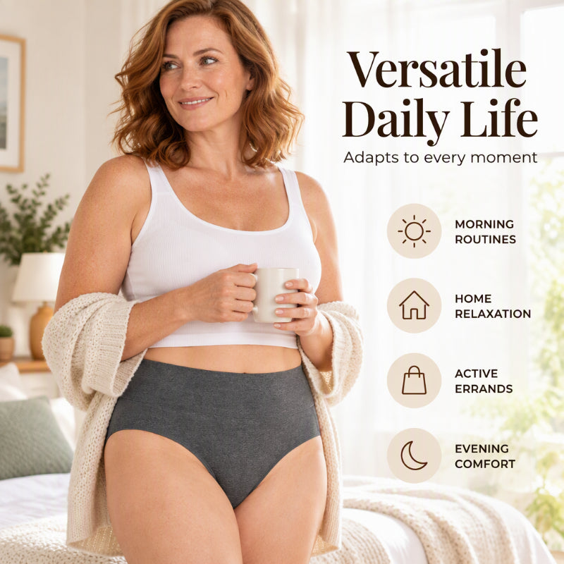 🌸 5-pack Bekväma damtrosor med hög midja – Formar magen och andas mjukt-5