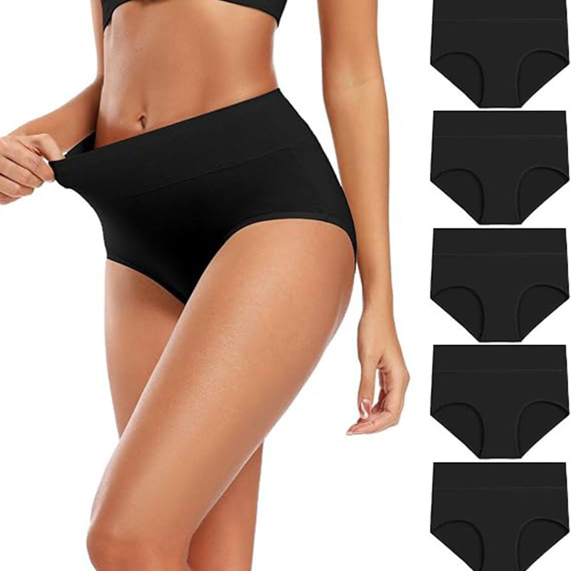 🌸 5-pack Bekväma damtrosor med hög midja – Formar magen och andas mjukt-14