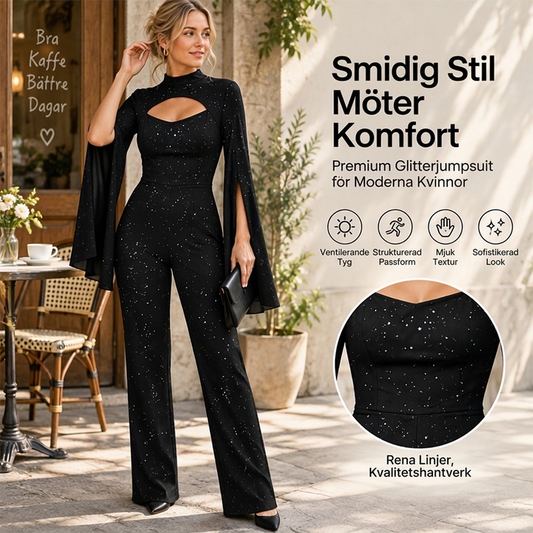 🚚 Fri frakt på just den här produkten!  🖤 Glittrig jumpsuit med kapärmar för damer✨