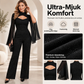 🚚 Fri frakt på just den här produkten!  🖤 Glittrig jumpsuit med kapärmar för damer✨-3