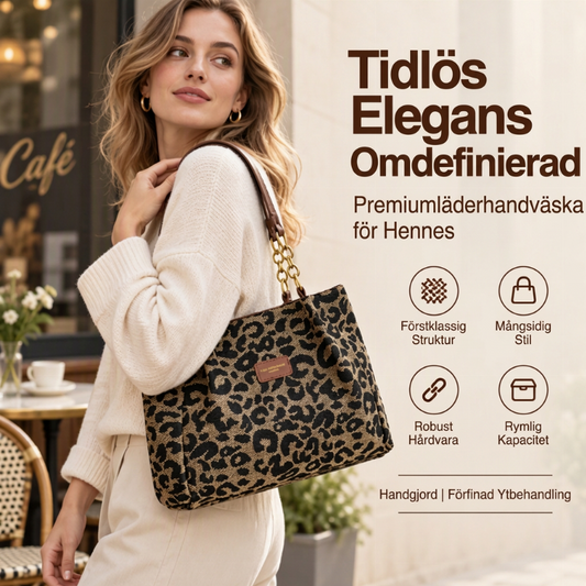 👜 50% RABATT NU! 🐆 Dam Elegant Handväska – Stor Kapacitet, Leopardprint & Mångsidig – Rymlig Tote För Arbete, Pendling & Vardagsliv ✨