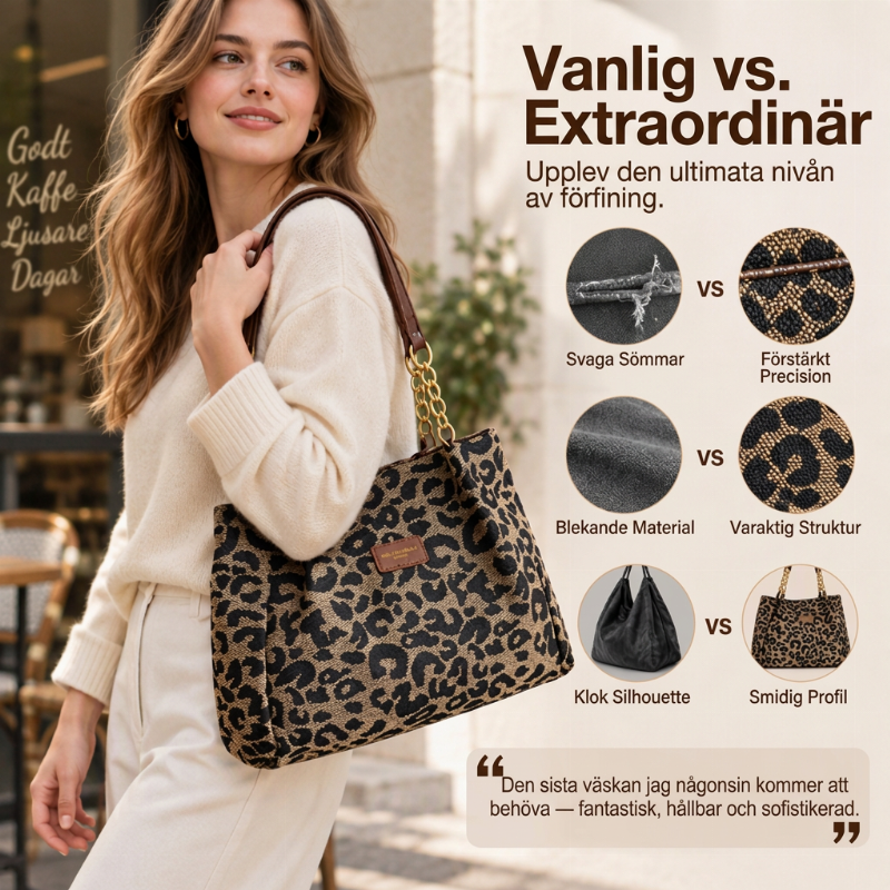 👜 50% RABATT NU! 🐆 Dam Elegant Handväska – Stor Kapacitet, Leopardprint & Mångsidig – Rymlig Tote För Arbete, Pendling & Vardagsliv ✨-2