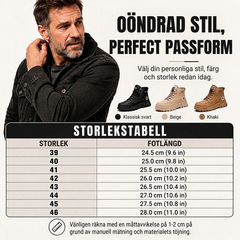 🚚 Fri frakt på just den här produkten!  🥾Varmfodrade herrkängor med sidodragkedja och snörning-2