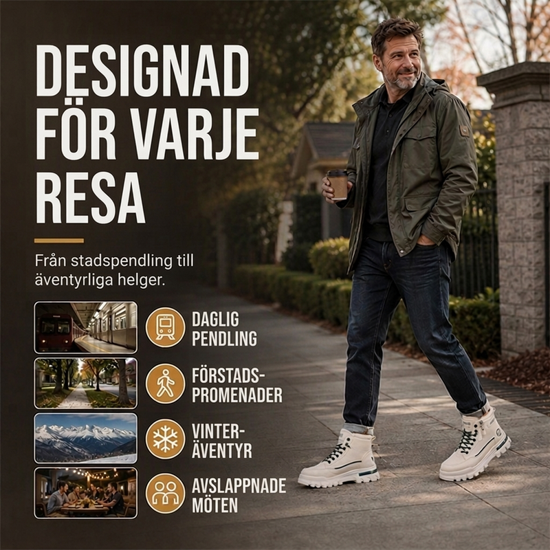 🚚 Fri frakt på just den här produkten!  🥾Varmfodrade herrkängor med sidodragkedja och snörning-5
