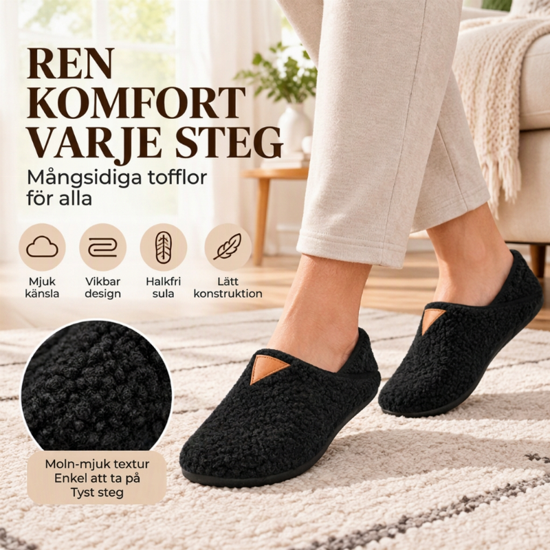 Lätta, mysiga och varma tofflor för både män och kvinnor
