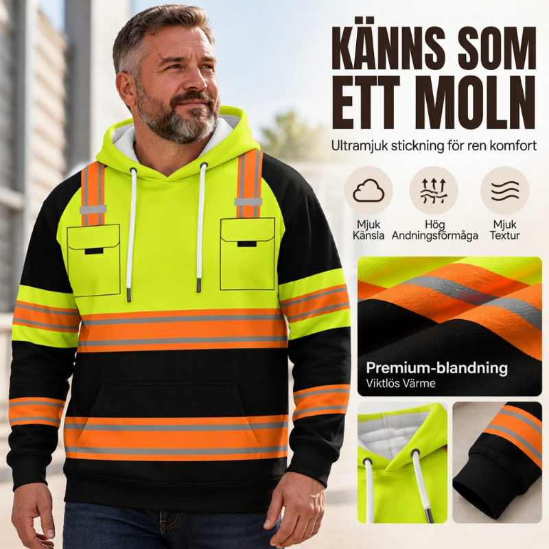 🎁Nyhet!🎁 Tryckt hoodie för herrar med högsynligt motiv-3