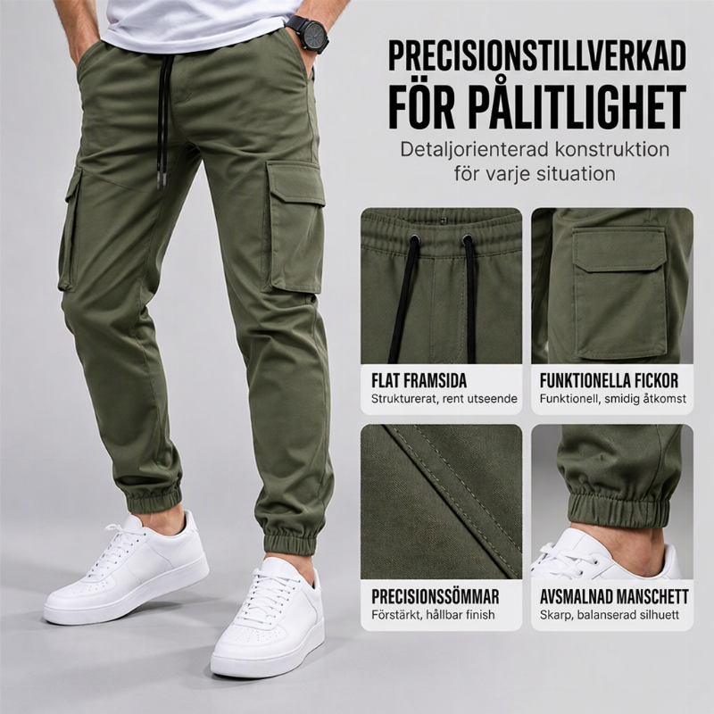 Våra nya avslappnade utomhusbyxor i cargostil för män med justerbar midja-1