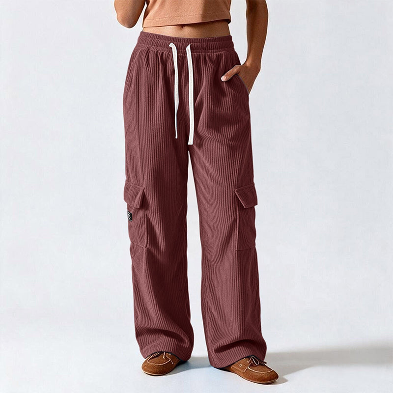 📢🎉50 % rabatt!!!🛍️✨Retro-cargobyxor i corduroy för damer-15