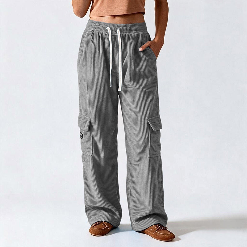 📢🎉50 % rabatt!!!🛍️✨Retro-cargobyxor i corduroy för damer-13