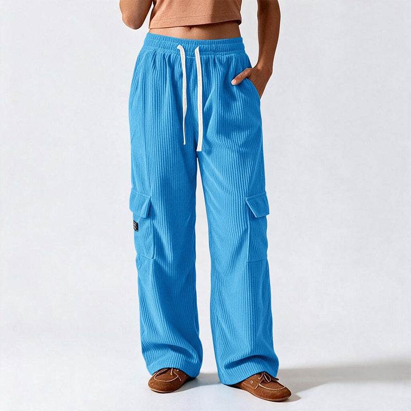 📢🎉50 % rabatt!!!🛍️✨Retro-cargobyxor i corduroy för damer-14