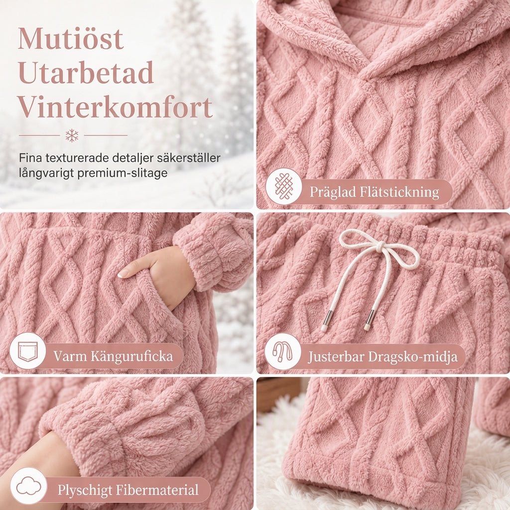 🚚 Fri frakt på just den här produkten!  2-delat set i mjuk plysch för kvinnor: huvtröja och byxor-4
