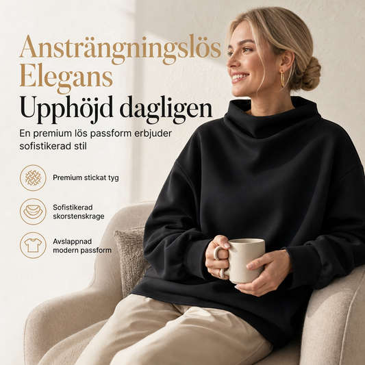 🔥En supertrendig och mångsidig topp🔥 Löst passande sweatshirt med skärhals, draperad design, nersatta axlar och långa ärmar