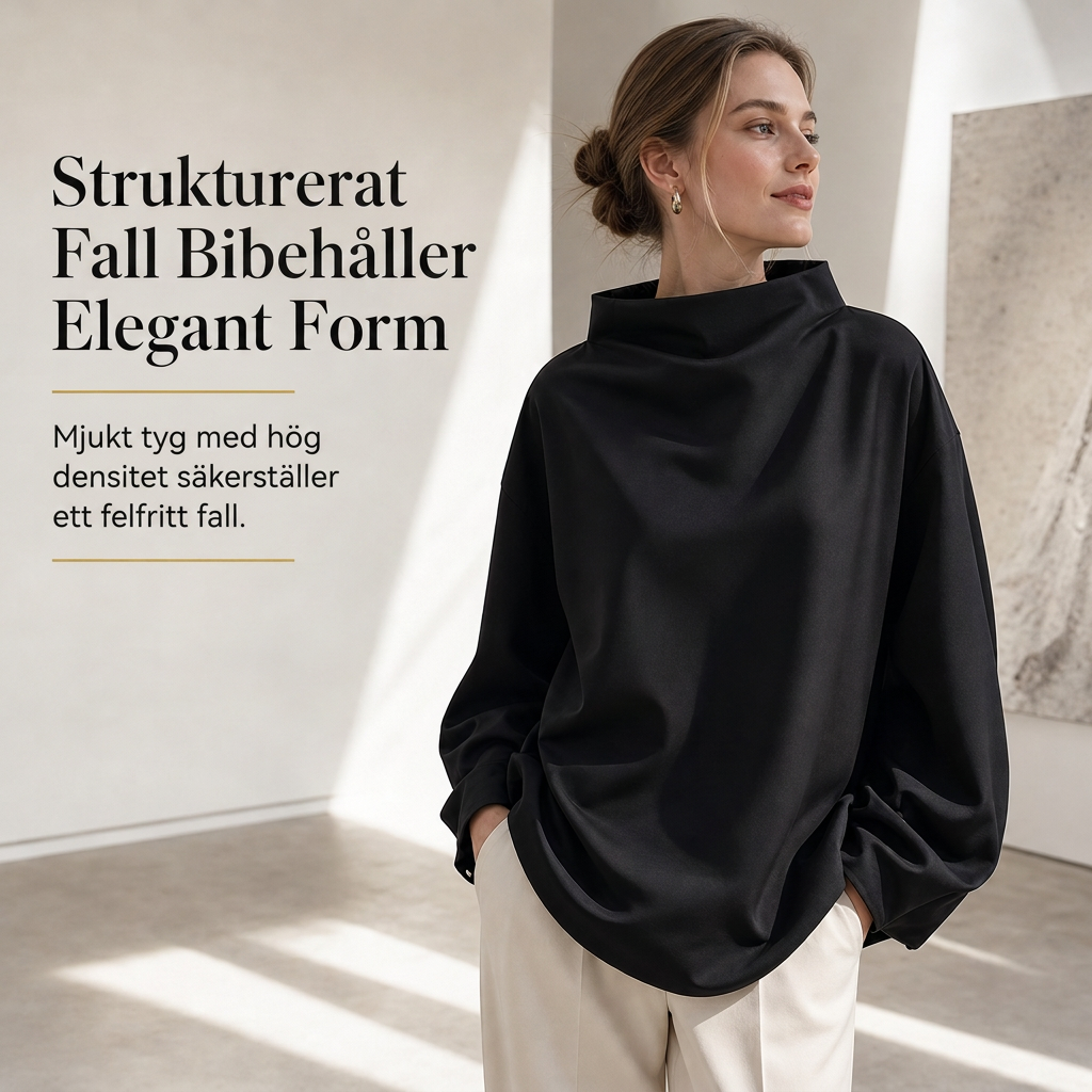 🔥En supertrendig och mångsidig topp🔥 Löst passande sweatshirt med skärhals, draperad design, nersatta axlar och långa ärmar-3