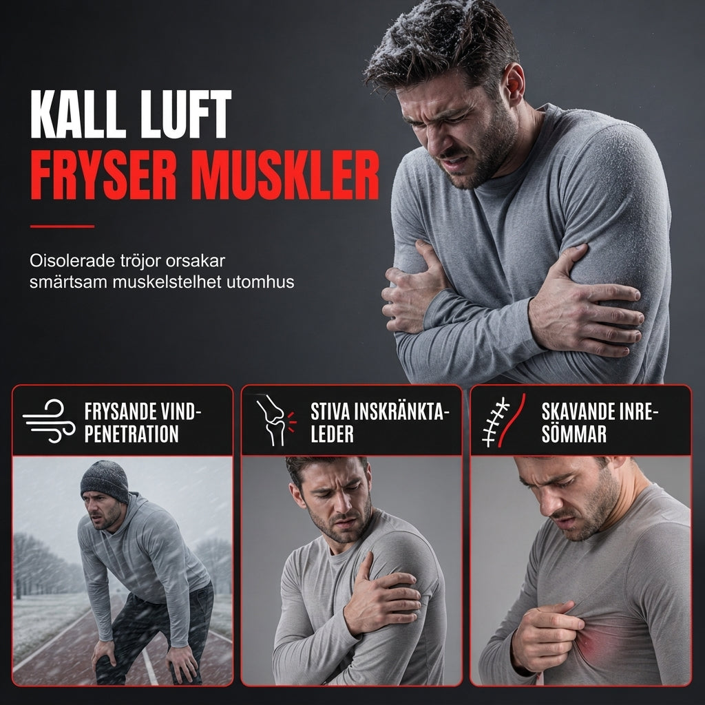Termisk långärmad kompressions-T-shirt för män med foder, hög hals för sport, löpning och träning-1