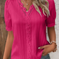 (🔥2024 Gorąca wyprzedaż noworoczna🎁)Limited Stock🔥V Neck Solid Lace Elegant Blouse