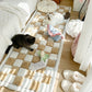 Gorąca sprzedaż 🔥👉🐶 Kremowa duża kwadratowa poduszka w kratę na sofę dla zwierząt 🐱🐱