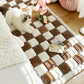 Gorąca sprzedaż 🔥👉🐶 Kremowa duża kwadratowa poduszka w kratę na sofę dla zwierząt 🐱🐱